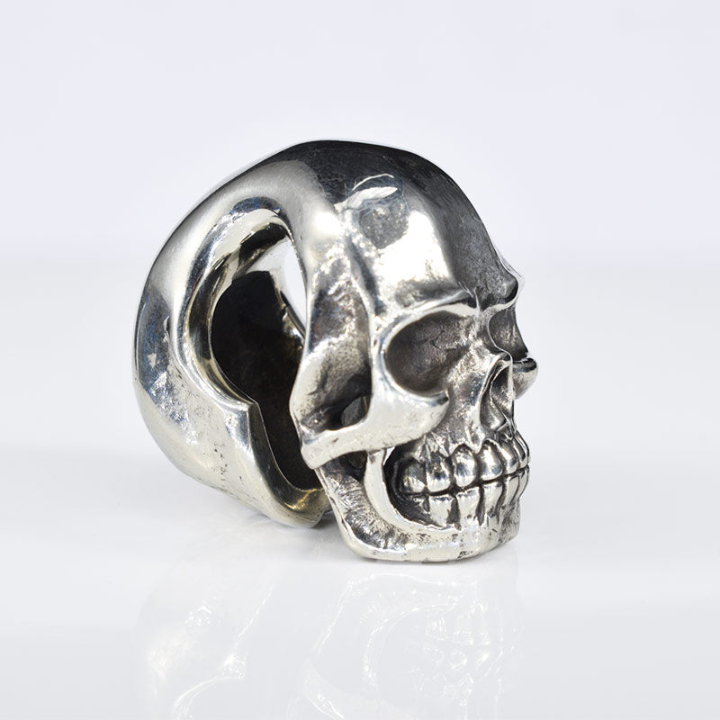 skull ear weight in silver brass