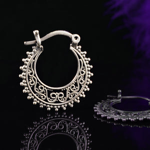 Silver Filigree Hoop Earrings 'Laalasa'