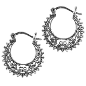 Silver Filigree Hoop Earrings 'Laalasa'