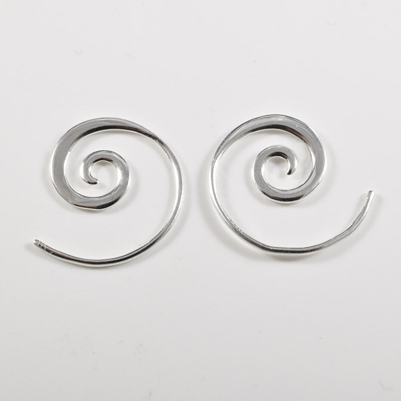 Small Silver Spiral Earrings