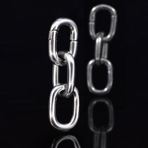 chain ear weights hangers in steel with magnetic clasp