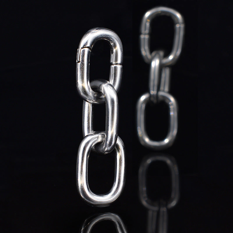 chain ear weights hangers in steel with magnetic clasp