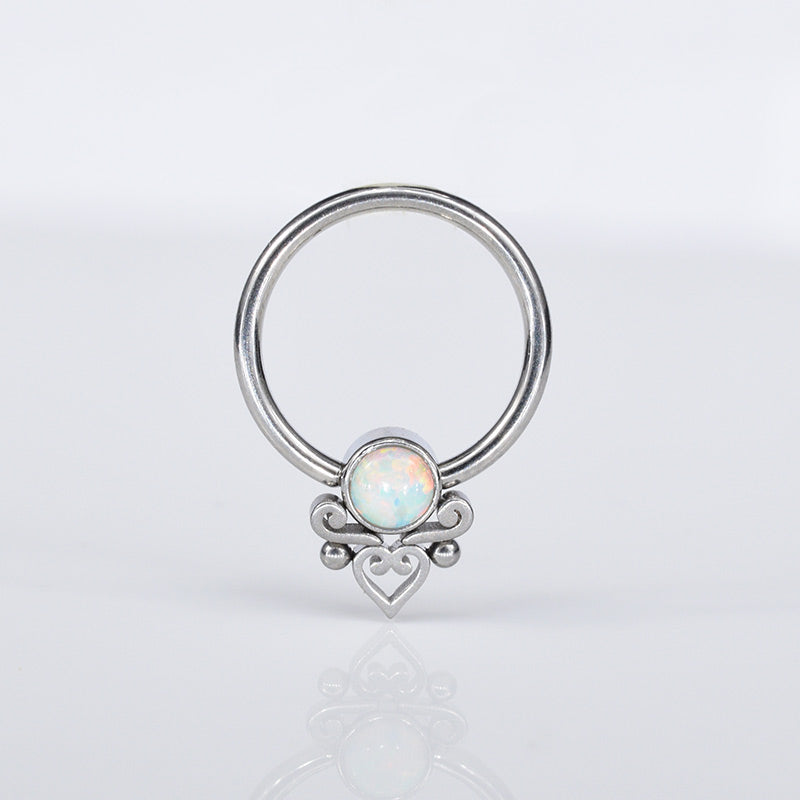 BCR with White Opal and Filigree