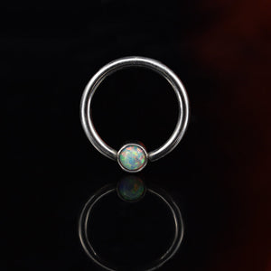 ball closure ring with opal 6mm 8mm