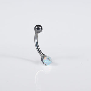 curved barbell with opal stone