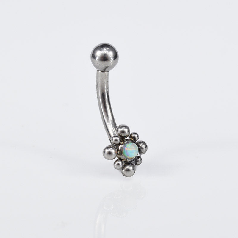 curved barbell with opal stone 