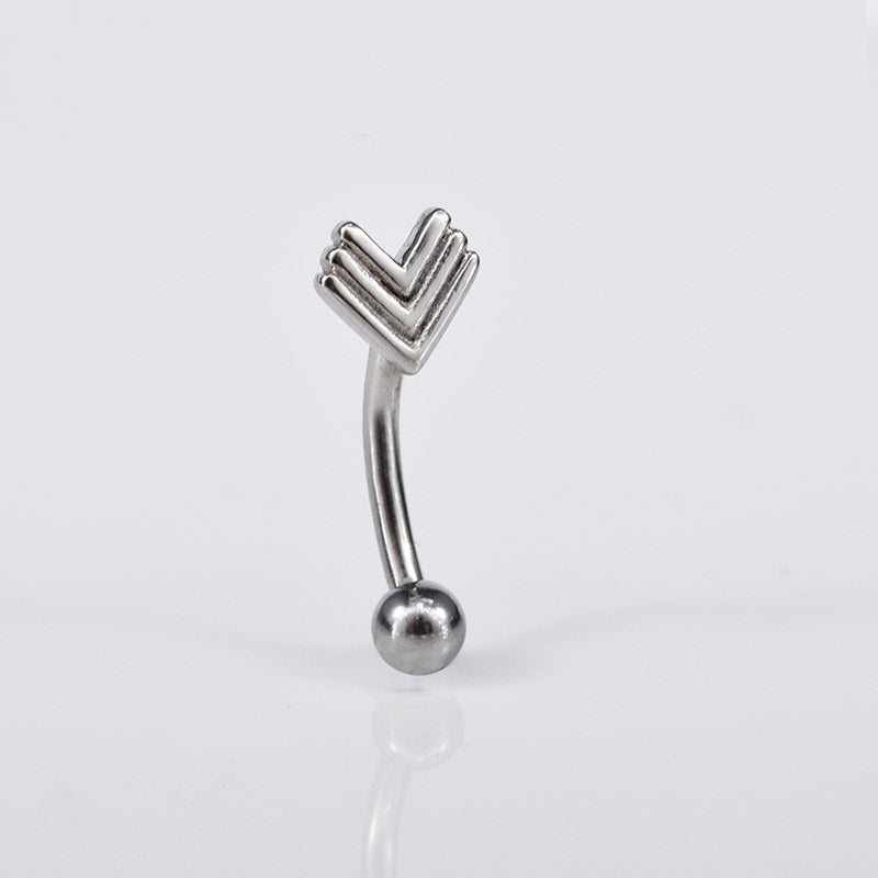 1.2mm curved barbell with chevron