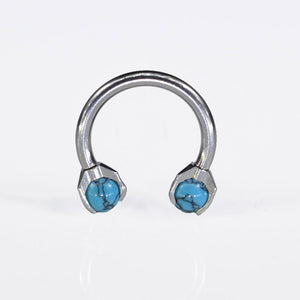 circular barbell horseshoe 1.2mm with turquoise balls