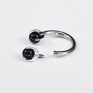 Circular Barbell 1.2mm with Black Onyx Balls