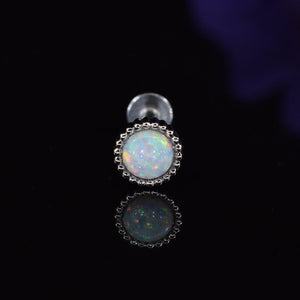 opal labret with tribal dots