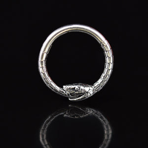 Ouroboros snake hinged segment piercing ring